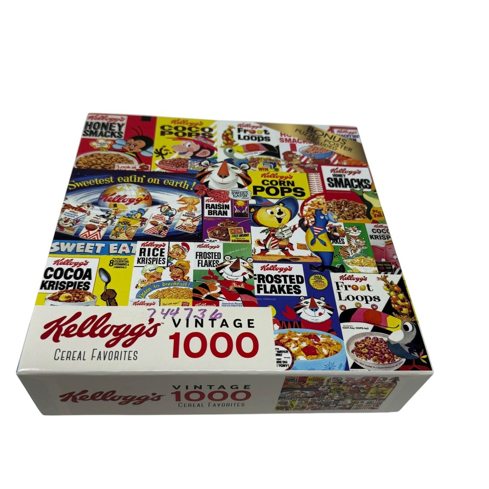 RoseArt Kelloggs Vintage Cereal Favorites 1000 Piece Jigsaw Puzzle UNCOUNTED